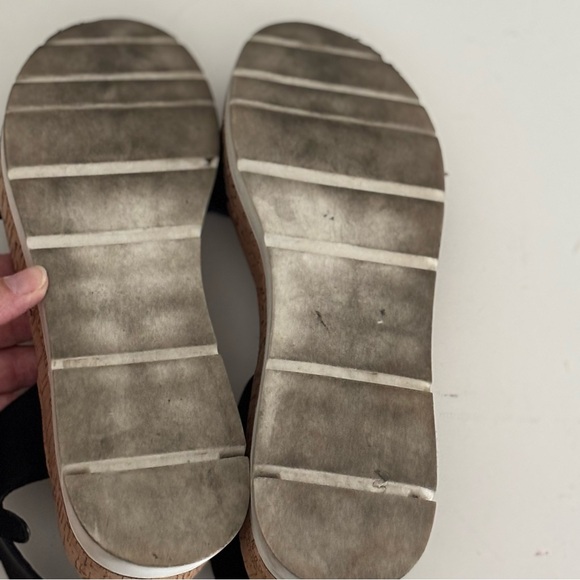 Steve Madden Rosalita Stacked Cork Platform Leather Sandals, Black, 8 - Picture 11 of 11